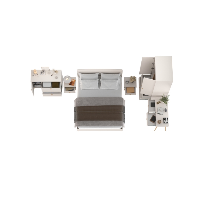 Афина Спальня 01-1600, цвет кашемир серый, сп.м. 1600х2000 мм., б/м, основание есть - фанера