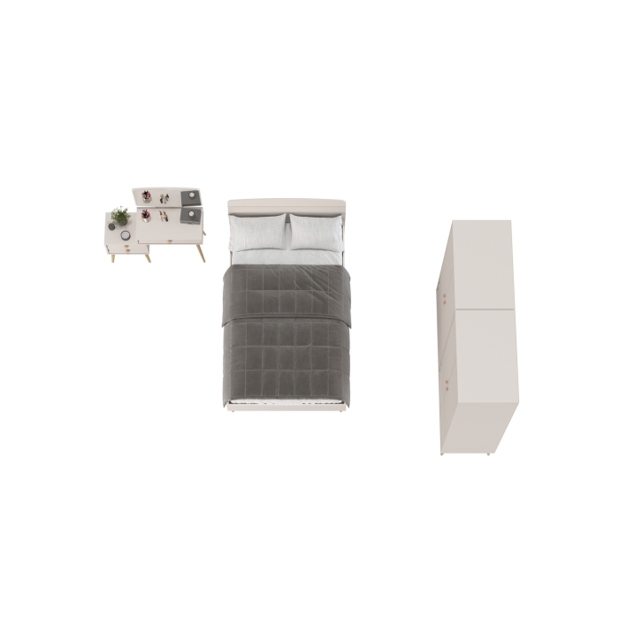 Афина Спальня 17-1200, цвет кашемир серый, сп.м. 1200х2000 мм., б/м, основание есть - фанера