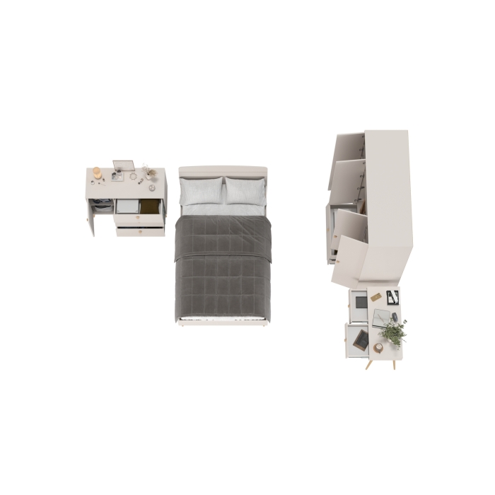 Афина Спальня 13-1200, цвет кашемир серый, сп.м. 1200х2000 мм., б/м, основание есть - фанера