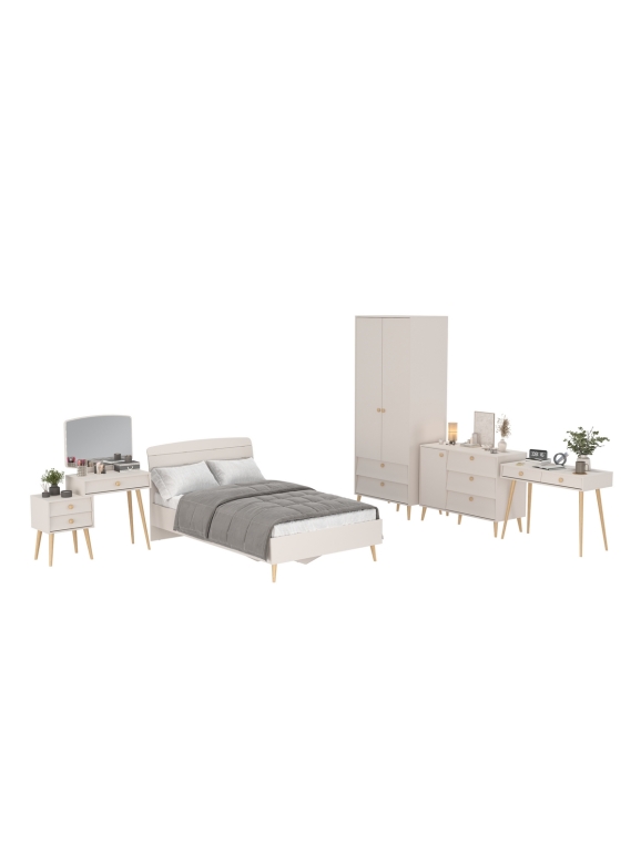 Афина Спальня 09-1200, цвет кашемир серый, сп.м. 1200х2000 мм., б/м, основание есть - фанера