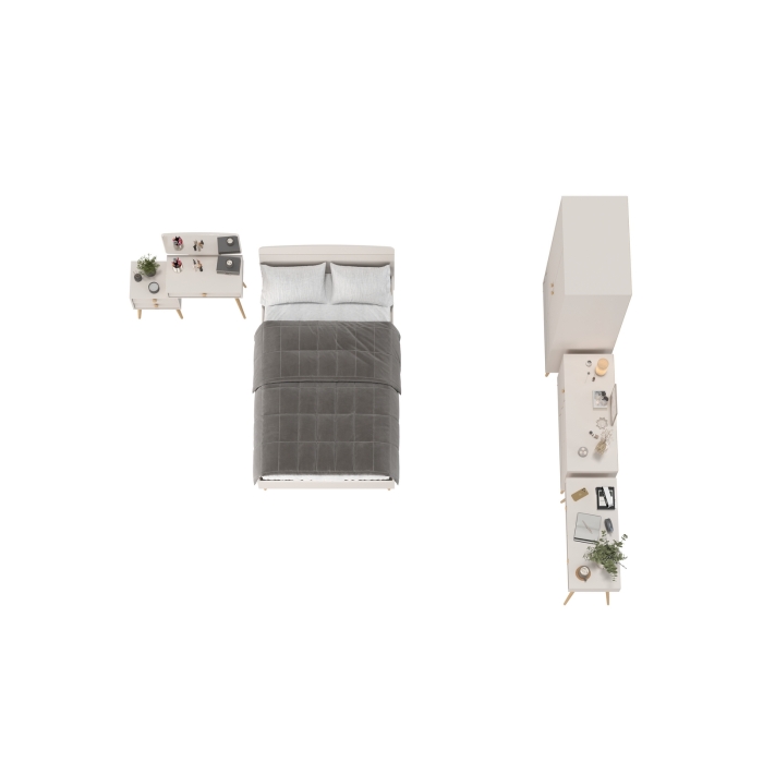 Афина Спальня 09-1200, цвет кашемир серый, сп.м. 1200х2000 мм., б/м, основание есть - фанера