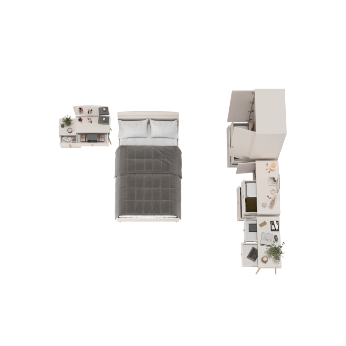 Афина Спальня 09-1200, цвет кашемир серый, сп.м. 1200х2000 мм., б/м, основание есть - фанера