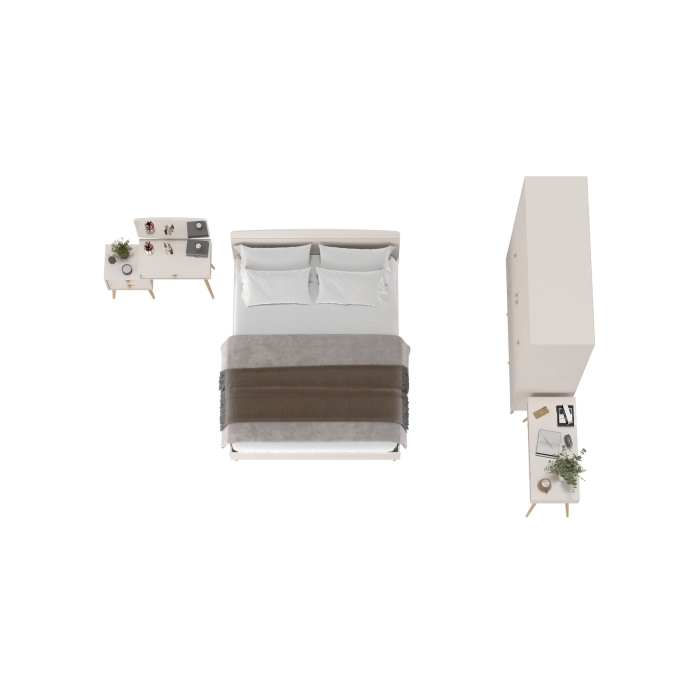 Афина Спальня 15-1600, цвет кашемир серый, сп.м. 1600х2000 мм., б/м, основание есть - фанера