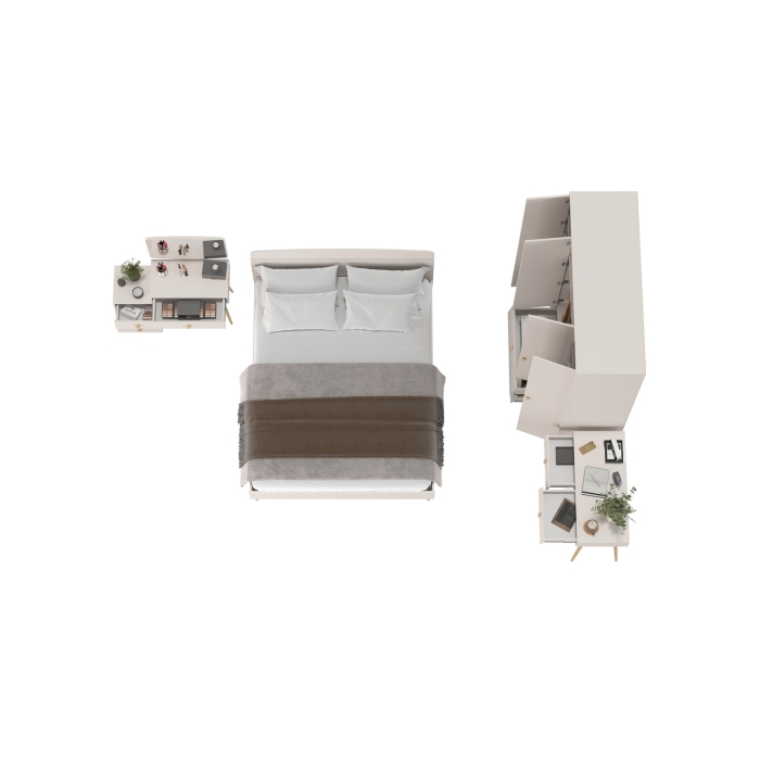 Афина Спальня 15-1600, цвет кашемир серый, сп.м. 1600х2000 мм., б/м, основание есть - фанера