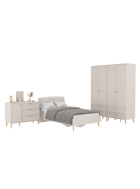 Афина Спальня 18-1200, цвет кашемир серый, сп.м. 1200х2000 мм., б/м, основание есть - фанера