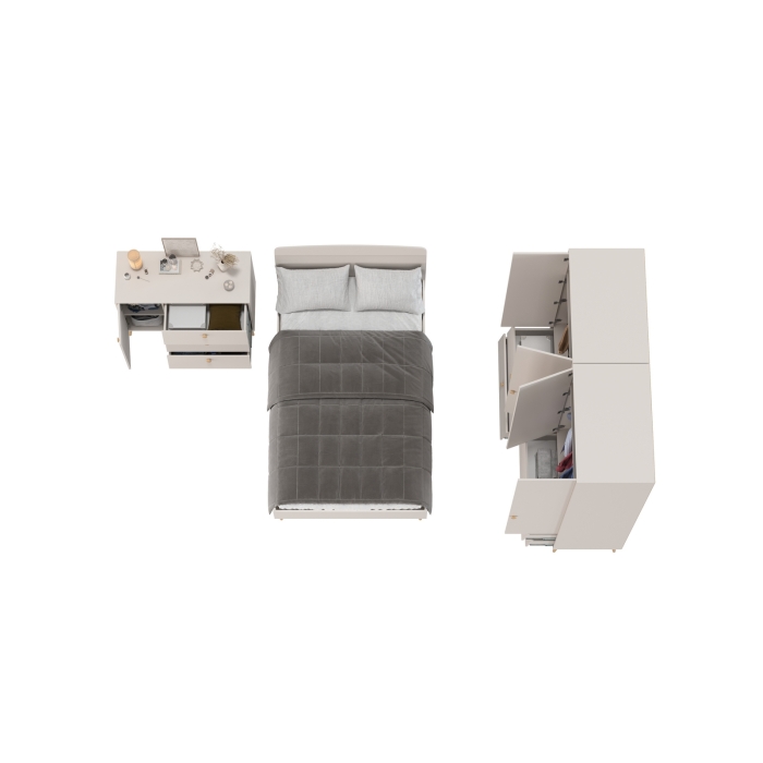 Афина Спальня 18-1200, цвет кашемир серый, сп.м. 1200х2000 мм., б/м, основание есть - фанера