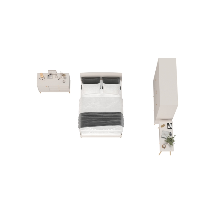 Афина Спальня 13-1400, цвет кашемир серый, сп.м. 1400х2000 мм., б/м, основание есть - фанера