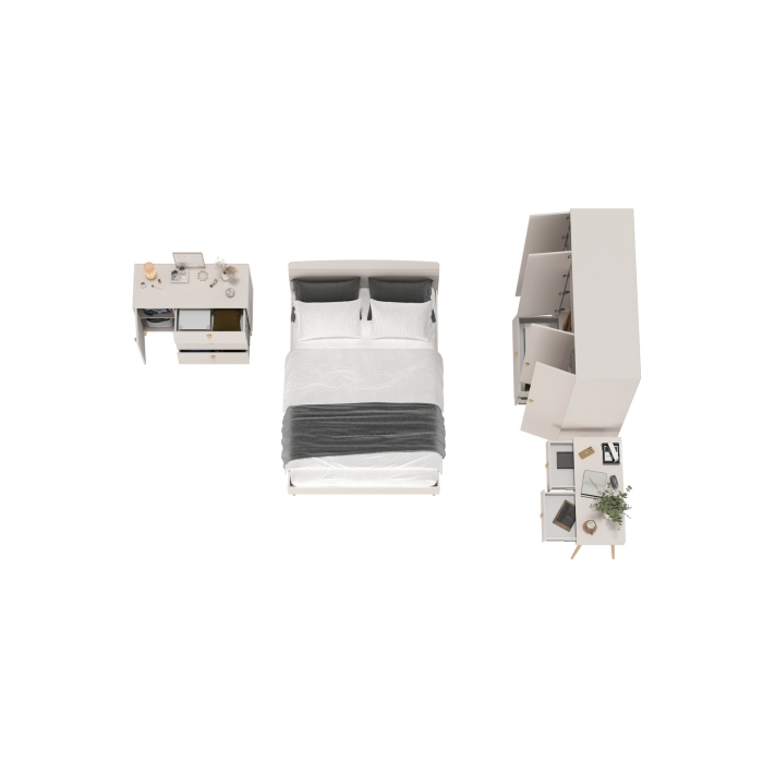 Афина Спальня 13-1400, цвет кашемир серый, сп.м. 1400х2000 мм., б/м, основание есть - фанера