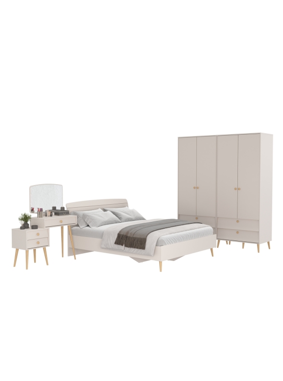 Афина Спальня 17-1600, цвет кашемир серый, сп.м. 1600х2000 мм., б/м, основание есть - фанера