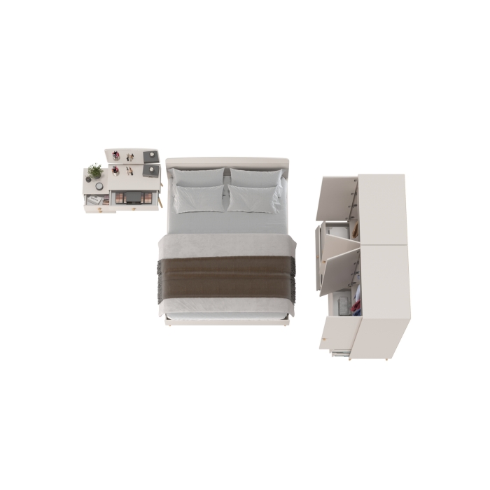 Афина Спальня 17-1600, цвет кашемир серый, сп.м. 1600х2000 мм., б/м, основание есть - фанера