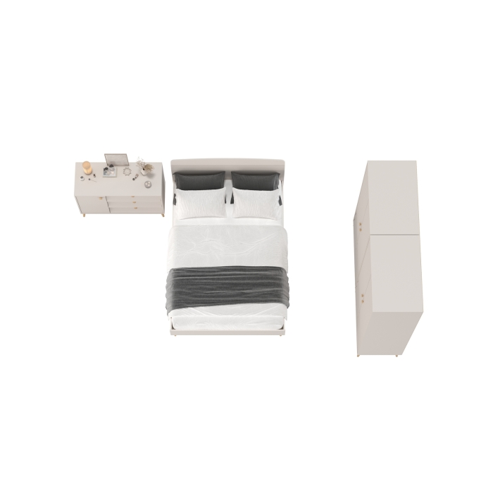 Афина Спальня 18-1400, цвет кашемир серый, сп.м. 1400х2000 мм., б/м, основание есть - фанера