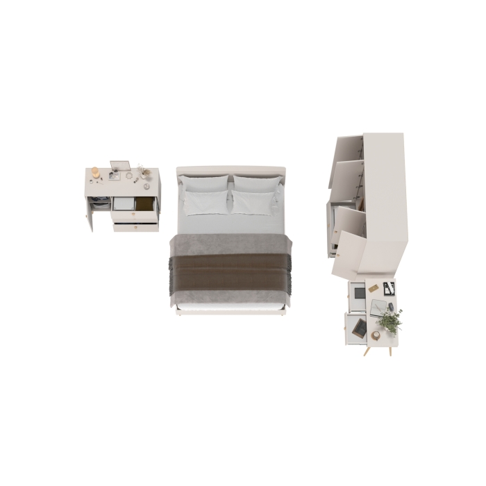 Афина Спальня 13-1600, цвет кашемир серый, сп.м. 1600х2000 мм., б/м, основание есть - фанера