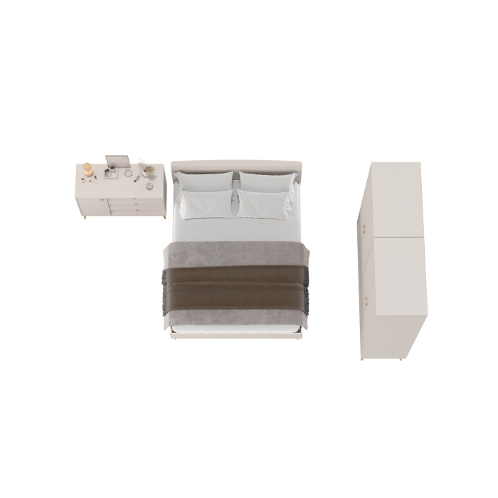 Афина Спальня 18-1600, цвет кашемир серый, сп.м. 1600х2000 мм., б/м, основание есть - фанера