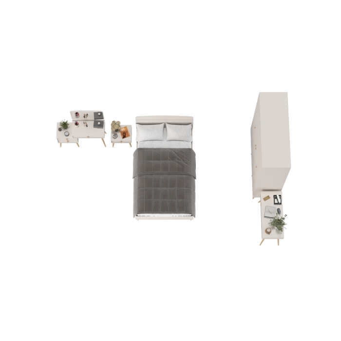 Афина Спальня 34-1200, цвет кашемир серый, сп.м. 1200х2000 мм., б/м, основание есть - фанера