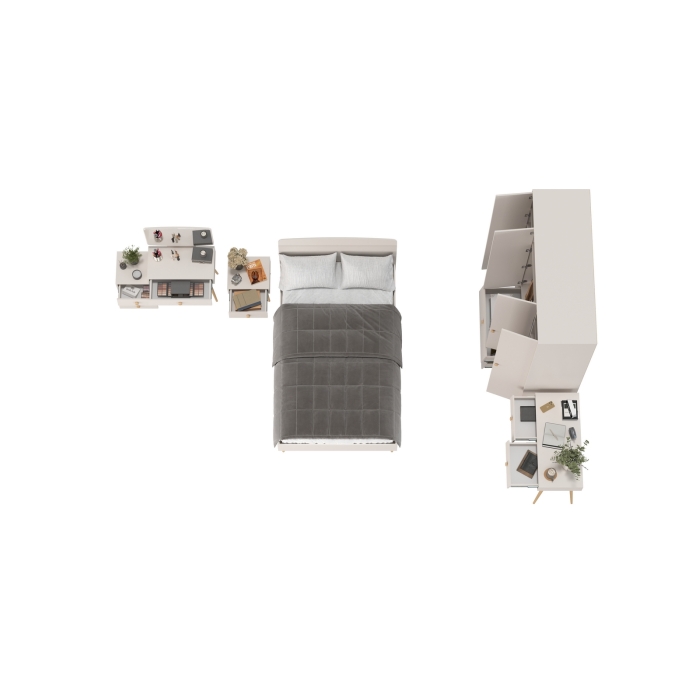 Афина Спальня 34-1200, цвет кашемир серый, сп.м. 1200х2000 мм., б/м, основание есть - фанера