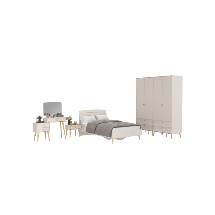 Афина Спальня 36-1200, цвет кашемир серый, сп.м. 1200х2000 мм., б/м, основание есть - фанера