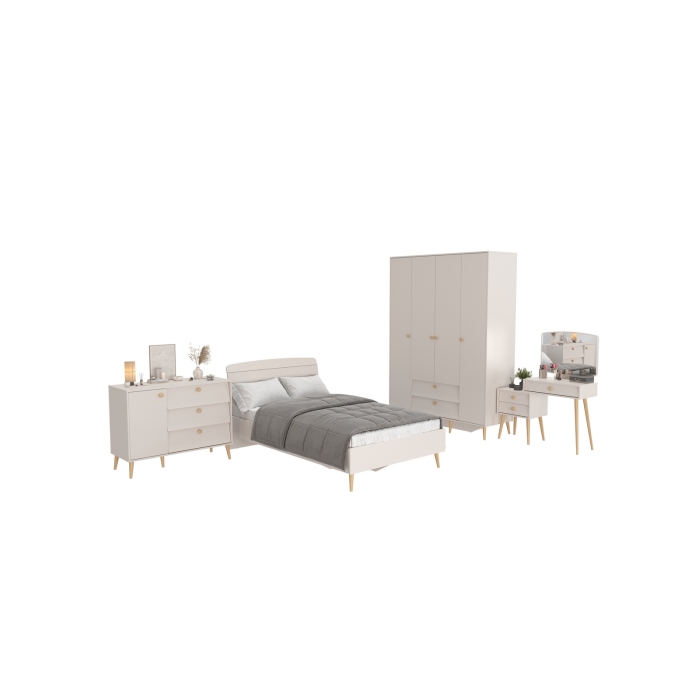 Афина Спальня 12-1200, цвет кашемир серый, сп.м. 1200х2000 мм., б/м, основание есть - фанера