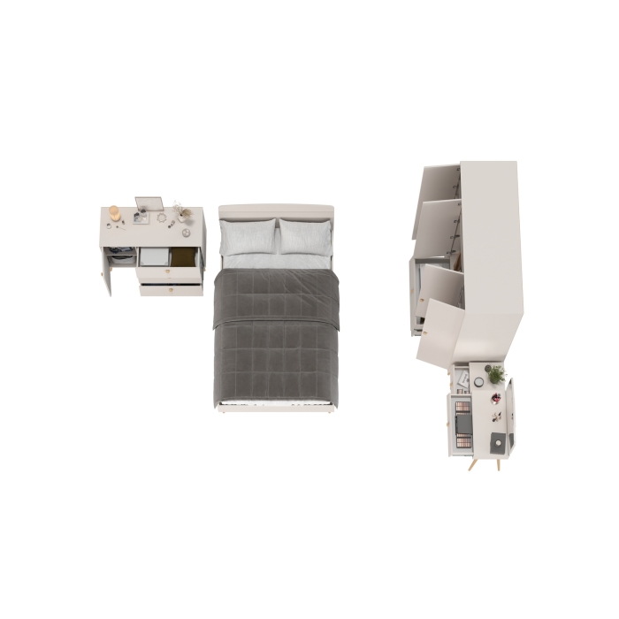 Афина Спальня 12-1200, цвет кашемир серый, сп.м. 1200х2000 мм., б/м, основание есть - фанера