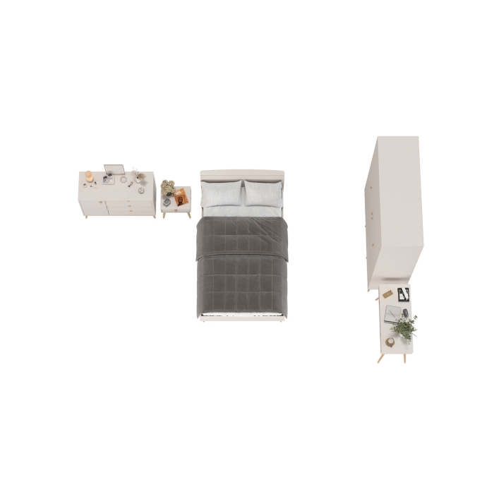 Афина Спальня 32-1200, цвет кашемир серый, сп.м. 1200х2000 мм., б/м, основание есть - фанера