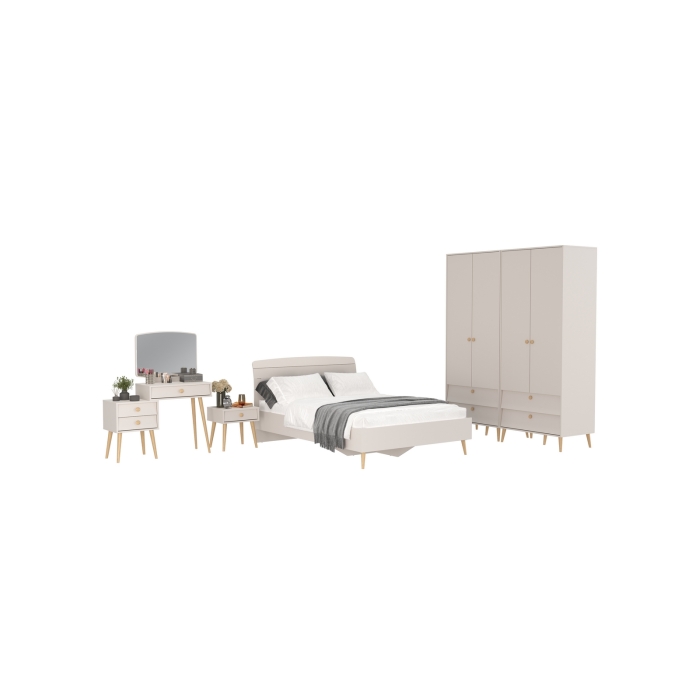 Афина Спальня 36-1400, цвет кашемир серый, сп.м. 1400х2000 мм., б/м, основание есть - фанера