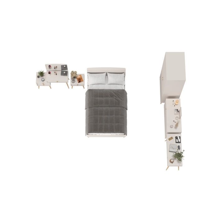 Афина Спальня 28-1200, цвет кашемир серый, сп.м. 1200х2000 мм., б/м, основание есть - фанера