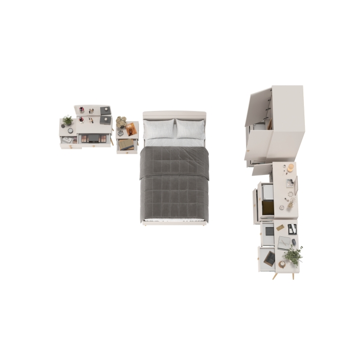 Афина Спальня 28-1200, цвет кашемир серый, сп.м. 1200х2000 мм., б/м, основание есть - фанера