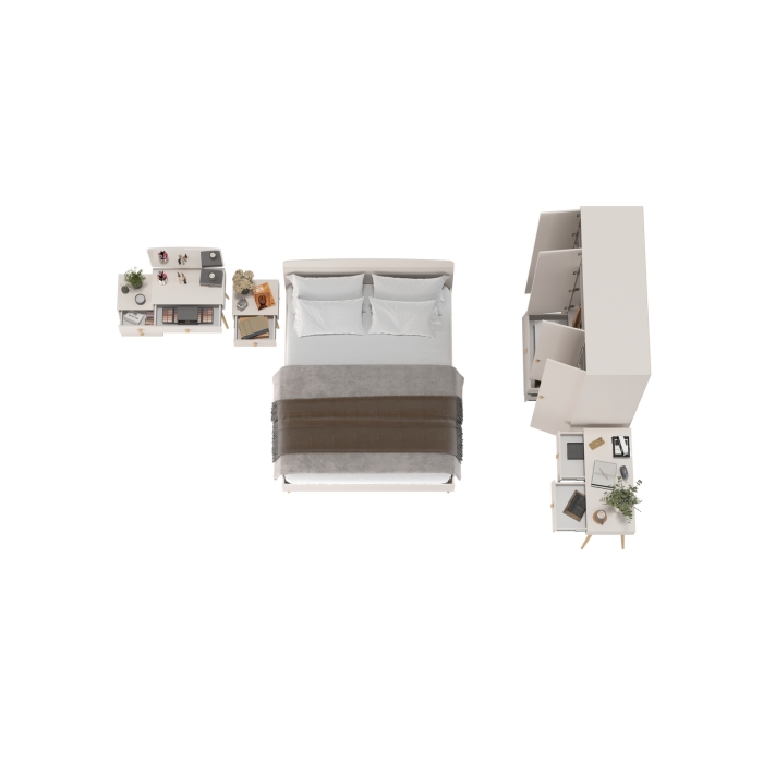 Афина Спальня 34-1600, цвет кашемир серый, сп.м. 1600х2000 мм., б/м, основание есть - фанера