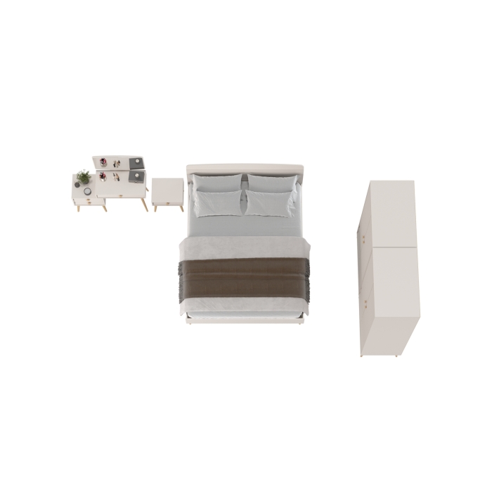 Афина Спальня 36-1600, цвет кашемир серый, сп.м. 1600х2000 мм., б/м, основание есть - фанера