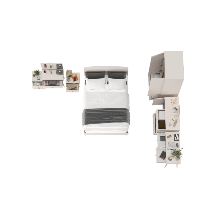 Афина Спальня 28-1400, цвет кашемир серый, сп.м. 1400х2000 мм., б/м, основание есть - фанера