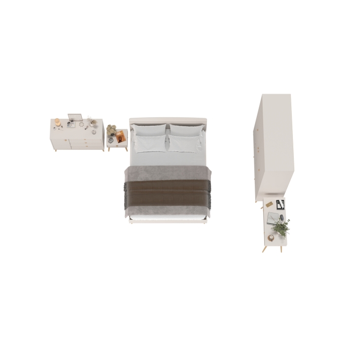 Афина Спальня 32-1600, цвет кашемир серый, сп.м. 1600х2000 мм., б/м, основание есть - фанера