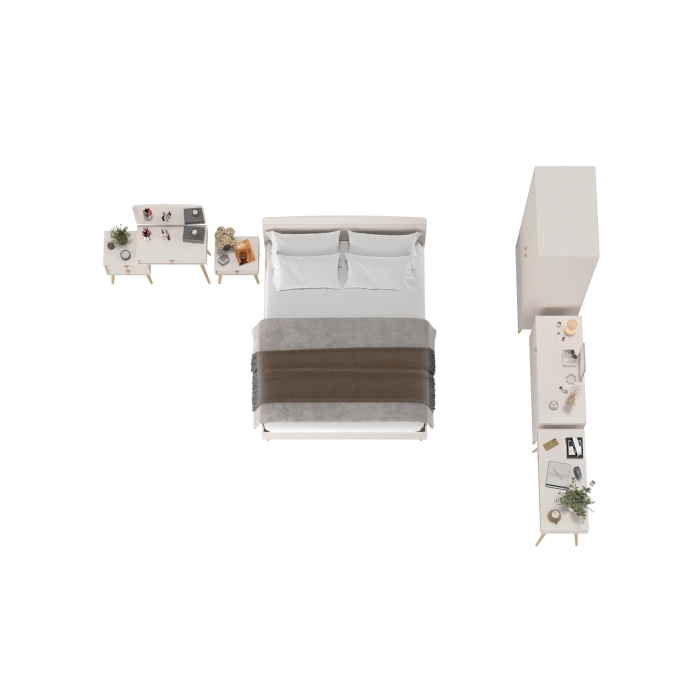 Афина Спальня 28-1600, цвет кашемир серый, сп.м. 1600х2000 мм., б/м, основание есть - фанера