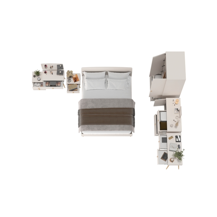 Афина Спальня 28-1600, цвет кашемир серый, сп.м. 1600х2000 мм., б/м, основание есть - фанера