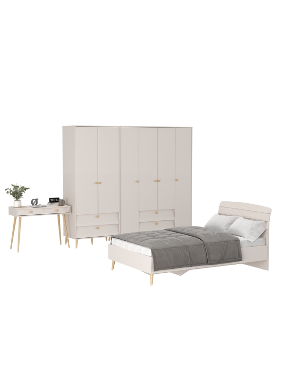 Афина Спальня 21-1200, цвет кашемир серый, сп.м. 1200х2000 мм., б/м, основание есть - фанера