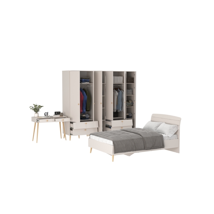 Афина Спальня 21-1200, цвет кашемир серый, сп.м. 1200х2000 мм., б/м, основание есть - фанера