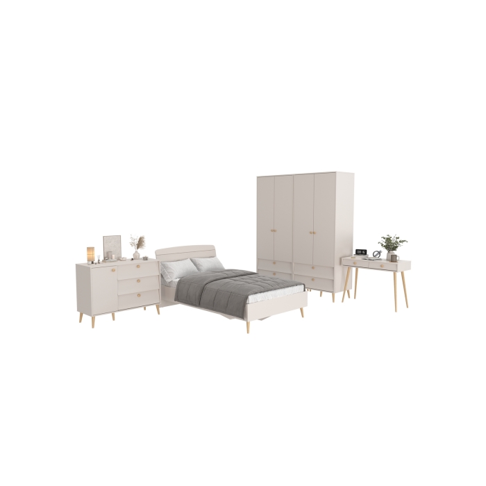 Афина Спальня 19-1200, цвет кашемир серый, сп.м. 1200х2000 мм., б/м, основание есть - фанера