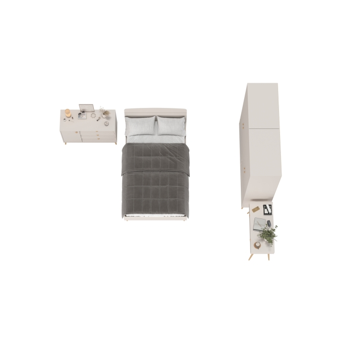 Афина Спальня 19-1200, цвет кашемир серый, сп.м. 1200х2000 мм., б/м, основание есть - фанера