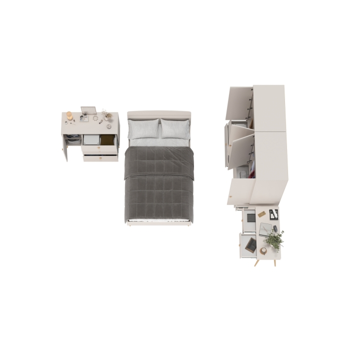 Афина Спальня 19-1200, цвет кашемир серый, сп.м. 1200х2000 мм., б/м, основание есть - фанера