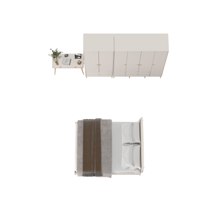 Афина Спальня 21-1600, цвет кашемир серый, сп.м. 1600х2000 мм., б/м, основание есть - фанера