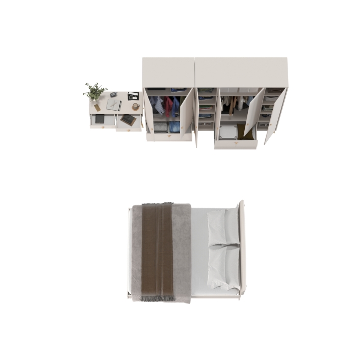 Афина Спальня 21-1600, цвет кашемир серый, сп.м. 1600х2000 мм., б/м, основание есть - фанера