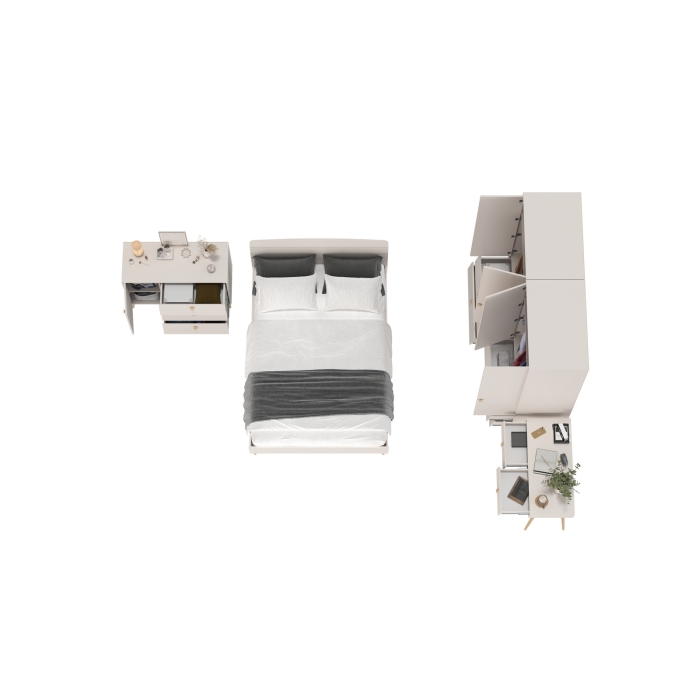 Афина Спальня 19-1400, цвет кашемир серый, сп.м. 1400х2000 мм., б/м, основание есть - фанера