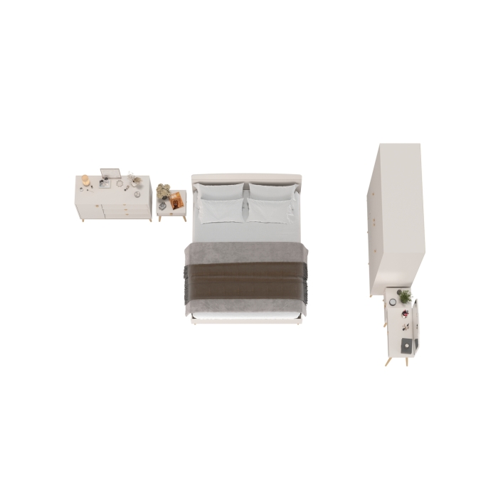 Афина Спальня 31-1600, цвет кашемир серый, сп.м. 1600х2000 мм., б/м, основание есть - фанера