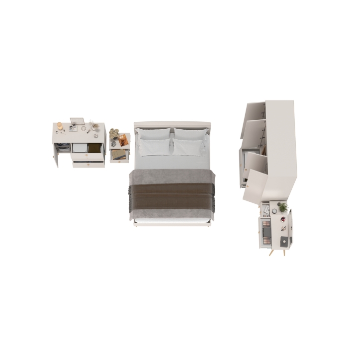 Афина Спальня 31-1600, цвет кашемир серый, сп.м. 1600х2000 мм., б/м, основание есть - фанера