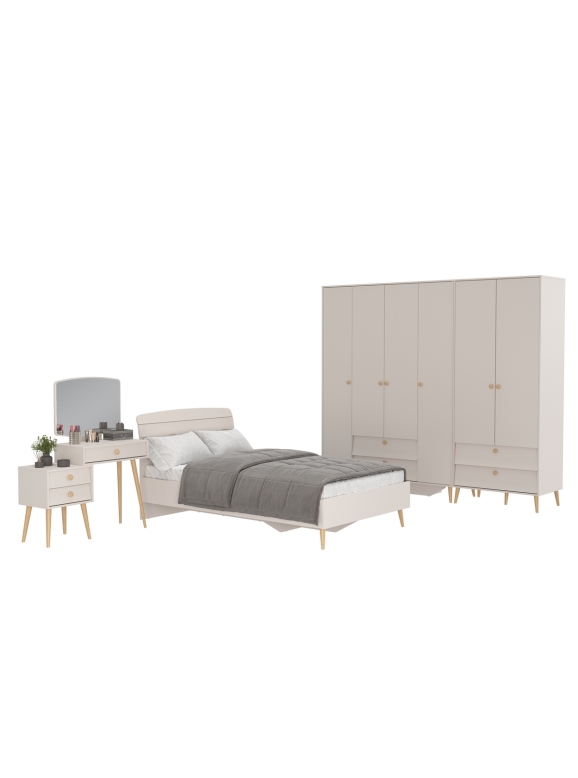 Афина Спальня 20-1200, цвет кашемир серый, сп.м. 1200х2000 мм., б/м, основание есть - фанера