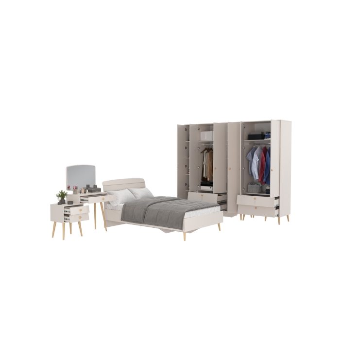 Афина Спальня 20-1200, цвет кашемир серый, сп.м. 1200х2000 мм., б/м, основание есть - фанера