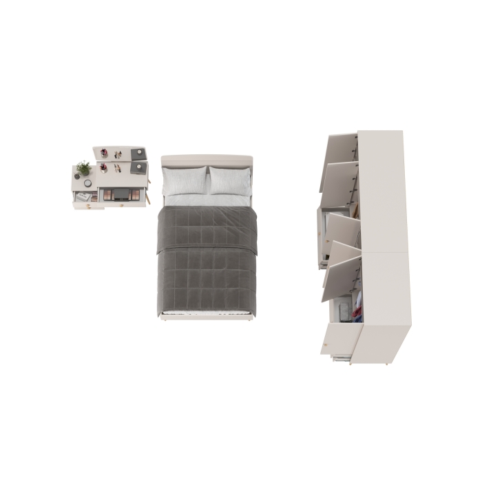 Афина Спальня 20-1200, цвет кашемир серый, сп.м. 1200х2000 мм., б/м, основание есть - фанера