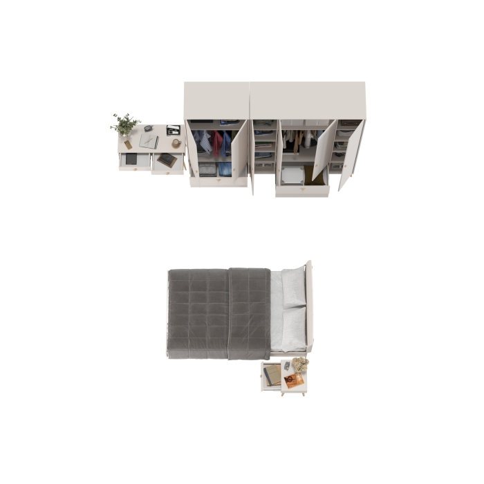 Афина Спальня 40-1200, цвет кашемир серый, сп.м. 1200х2000 мм., б/м, основание есть - фанера