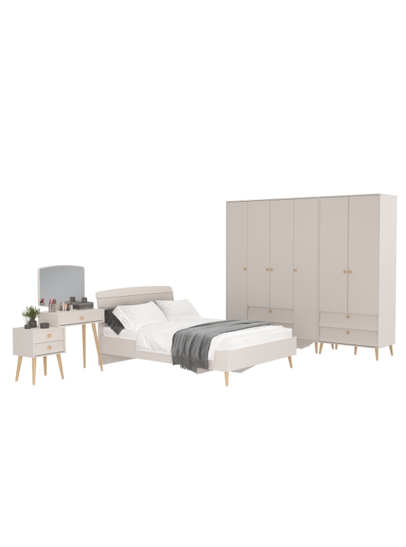 Афина Спальня 20-1400, цвет кашемир серый, сп.м. 1400х2000 мм., б/м, основание есть - фанера