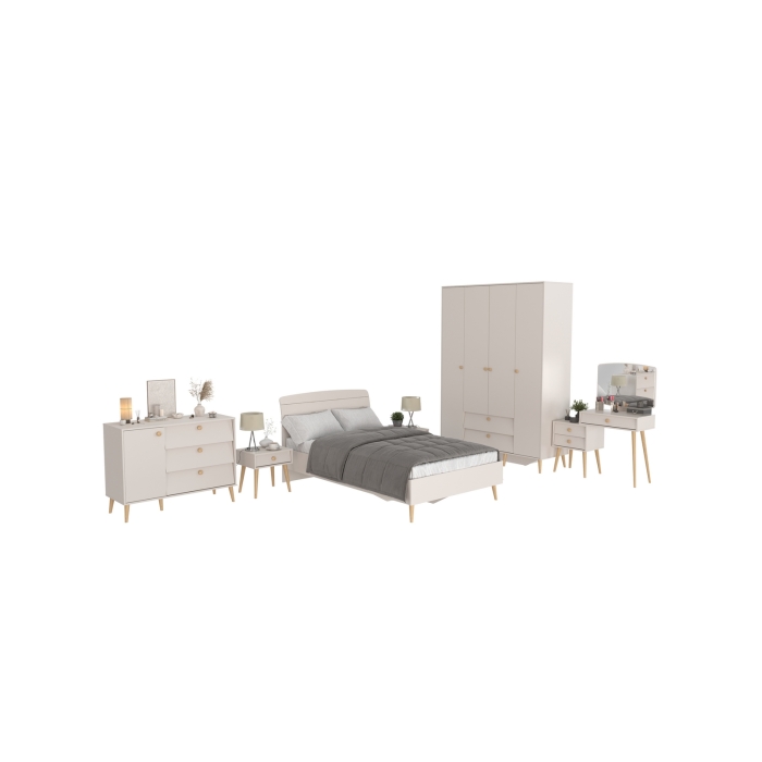 Афина Спальня 02-1200, цвет кашемир серый, сп.м. 1200х2000 мм., б/м, основание есть - фанера