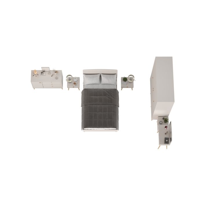 Афина Спальня 02-1200, цвет кашемир серый, сп.м. 1200х2000 мм., б/м, основание есть - фанера