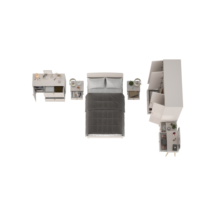 Афина Спальня 02-1200, цвет кашемир серый, сп.м. 1200х2000 мм., б/м, основание есть - фанера